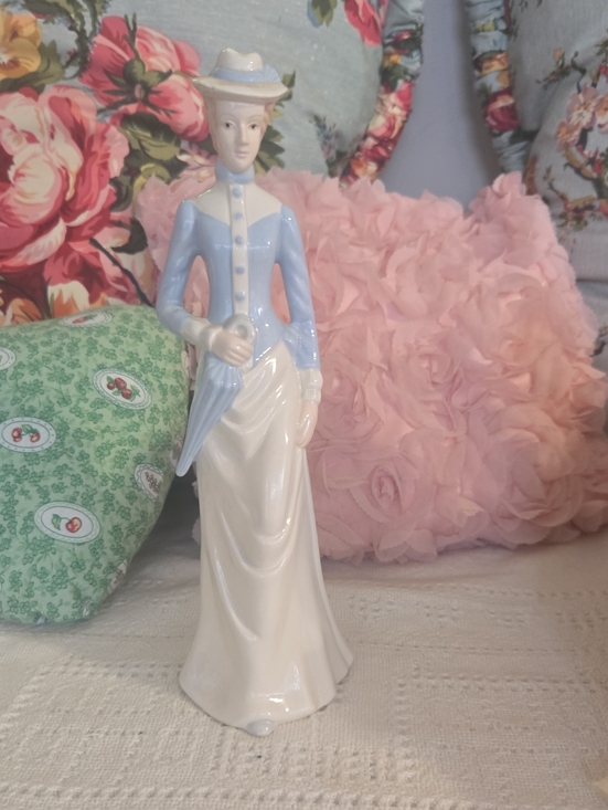 Other - Porcelain Victorian Lady Figurine in Light Blue and White